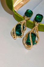 Charger l'image dans la galerie, Boucles d'Oreilles avec Gemmes Vertes et Diamants