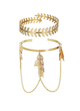 Charger l'image dans la galerie, Brassard Feuille et Bracelet à Franges