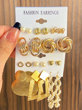 Charger l'image dans la galerie, Boucles d'Oreilles Tendance en Alliage de Zinc avec Fausse Perle, Strass et Motif Géométrique Torsadé