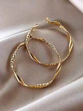 Charger l'image dans la galerie, Boucles d'Oreilles Créoles au Design Torsadé et Texturé