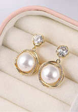 Charger l'image dans la galerie, Boucles d'oreilles à la Mode en Alliage de Fer avec Fausse Perle et Strass