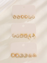 Charger l'image dans la galerie, Boucles d'Oreilles Tendance en Alliage de Zinc avec Strass en Forme de Lune et Fausse Perle