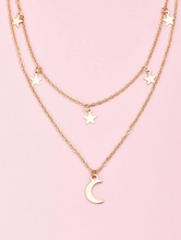 Charger l'image dans la galerie, Élégant Collier Double Couche Étoile et Lune