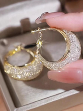 Charger l'image dans la galerie, Créoles en Tulle Cristal de Luxe pour Femme