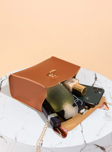 Charger l'image dans la galerie, Mini Sac Carré à motif Aléatoire avec détail Foulard en cuir