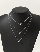 Charger l&#39;image dans la galerie, Collier Étoile Scintillante avec Zircon Cubique et Pendentif Cœur
